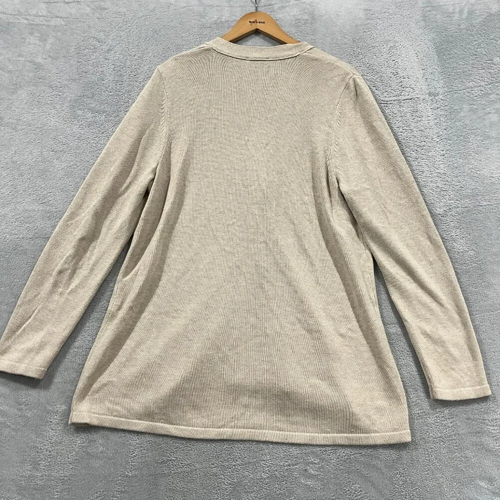 J Jill Cardgian Womens Large Wool‎ Button Front Sweater Academia Cottage